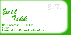 emil tikk business card